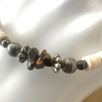 Puka shell tigers eye silver tone surfer bracelet Photo 4
