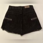 Carmar Zipper Zip Front Black Denim Jean Mini Skirt Washed Black Size 25 Photo 1