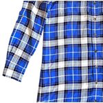 Equipment  Brett 100% silk blue white plaid tunic shirt dress size medium Photo 4