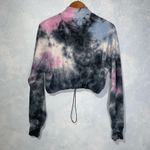 Aeropostale  Blue & Pink Tue Dye Cropped Long Sleeve High Neck Sweatshirt XS Photo 3