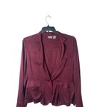 Spiegel Silk Blend Blazer Top Women’s 18 Burgundy Satin One Button 90s Holiday Photo 1