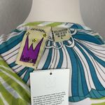 Original Anthony Swimsuit Coverup Faux Wrap Bell Sleeve Blue Green Sheer 70's Size L Photo 6