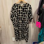 Cute Masai oversized shirt dress monochrome brick cow print sheer flowy Scandi Black Size M Photo 5