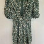 Nasty Gal  Floral Mini romper in Green and Cream Photo 0