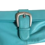 Y2K VTG. ILI NY TIFFABY BLUE LEATHER LONG SHOULDER BAG PURSE EUC. Photo 3