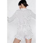 Nasty Gal NASTY GIRL White Black Dot It Bad Polka Dot Romper Size 2 Photo 3