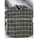 Pink Lily Plaid White Black Lined Flannel Shacket Back Fringe Size Large Western Photo 7