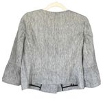 T6 Y2K VTG Nie Zoe Gray Linen Blend Bell Sleeve Open Front Blazer Jacket Size 4 Photo 4