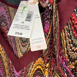 Sandra Darren  Suede Trim V Neck Long Sleeve Dress Size 10 Photo 3