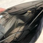 Vintage Evening Clutch Purse Black Gold Silver Faux Patent Leather Bag Photo 8