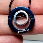 I Am My Beloveds and My Beloved Is Mine Necklace Round Pendant 20" Unsigned Blue Photo 2