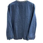 Nira Nira New York Blue Zipper Front Top with Silver Embellishments Size L Photo 1