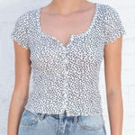 Brandy Melville  Zelly Floral Ruffle Short Sleeve Top Photo 0
