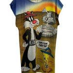 Vtg 1985 Sz L Night Shirt Looney Tunes Warner Bros Tweety Sylvester Jodie Arden Size L Photo 0