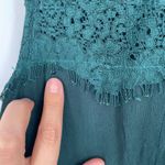 Elodie Dark Green Lace Yoke Tank Top Size S Sleeveless Photo 5