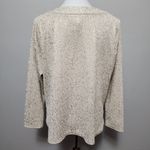 Ruby Rd  cream metallic jacquard sweatshirt size xlp Photo 4