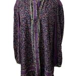 Veronica Beard Floral Crepe Mini Dress Purple Size 16 Flowy Boho Ruffles Tiered Photo 0