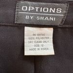 Options by Shani A Line Skirt Pleated Look, Contrasting Fabric Accents, Black Size 12 Photo 2