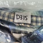 American Eagle Sz L Light Flannel Shirt Cropped Boxy Oversized Plaid Button Up Photo 14