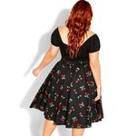 City Chic New! Cherry Desire Dress - black red, women plus size 22 Photo 1