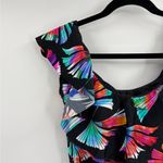 La Blanca  Ruffled Bandeau One Piece floral bathing suit  pattern Swimsuit sz 14 Photo 2