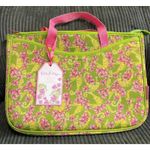 Lilly Pulitzer Seahorse Floral Floater Padded Laptop Tote Bag Whimsical Chic Photo 0