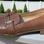 Liz Claiborne Tan NWOT Women's Croc Comfort Loafers Slip on Flats Shoes 7.5 ~ 8 Photo 0