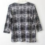 Croft & Barrow  Black White Tweed Print Rhinestone 3/4 Sleeve T-Shirt Medium Photo 2