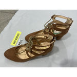 Unisa Womans Uncalete Size 6 M Camel Faux Suede Zip Up Lace Up Heel Pumps Photo 2