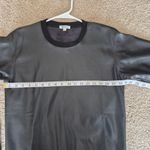 LAmade Black Varsity Vintage Fit Vegan Leather Sweatshirt. Size Small Photo 7