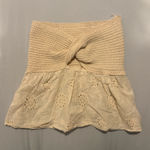 White House | Black Market White Strapless knitted and floral top Photo 0