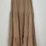 Ann Taylor beige tan tiered maxi sleeveless dress with pockets size XS Photo 0