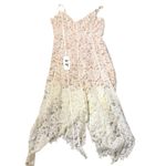 Lulus  One Wish Lace Dress Women's Medium White Handkerchief Hem Spaghetti Strap Photo 11