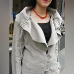 Cannisse Levant $288 Grey Long Jacket Dress Linen M Gray Size M Photo 1