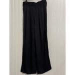 Good American Size 3 (L) Black Satin Wide Leg Palazzo Pants Viscose Animal Print Photo 1