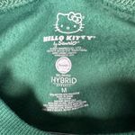 Hello Kitty ‎ Athletic Dept Crop Sweatshirt Green Varsity College Y2K Kawaii M Photo 2