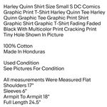 DC Comics Harley Quinn Shirt Size Small S Graphic Print T-Shirt Harley Quinn Tee Photo 1