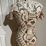 Forever 21 NWT Off Shoulder Sequin silver blush tribal geometric pattern mini dress Vintage Y2k Photo 3