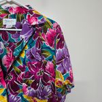 Christian Dior Vintage 70's Floral Rayon Button Up sz 8 Vacation Beach Resort Photo 2