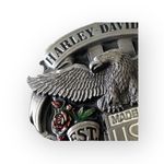Vintage: Harley Davidson x Harmony Designs ©️1989 ☻ Eagle Rose Metal Belt Buckle Silver Photo 4