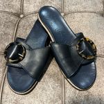 Jigsaw leather tortoise buckle slip on Black Size 8 Photo 0