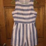 Blue and white stripped romper! Size medium! Photo 1