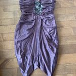 Bebe  strapless mini dress with embellishments ruching & tu;ip skirt size xs Photo 8