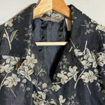 Tommy Bahama Silk Floral Print Bolero Jacket Women's Medium Black Ivory Blazer Photo 5