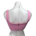 Princess Polly Kaeshia Pink Rib Knit Sleeveless Back Zip Corset Crop Tank Top 6 Photo 1