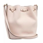 Ralph Lauren Leather Medium Andie Drawstring Bucket Bag, Pink NEW + Dust Bag Photo 3
