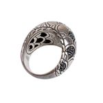 John Hardy Sterling Silver 925 Naga Lava Black Sapphire Dome Ring Cocktail .925 Photo 9