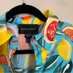 Donna Morgan NWT Fruit Print Short Sleeve Shirtdress 2 Blue Multicolor Photo 4