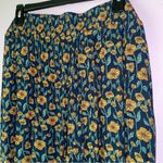 Brand Size 3X Wide Leg Pants Navy Ditsy Floral Pockets Pull On Boho Coastal Orange Photo 1