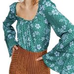 Free People NWT One on One Date Green Floral Bodysuit Photo 0